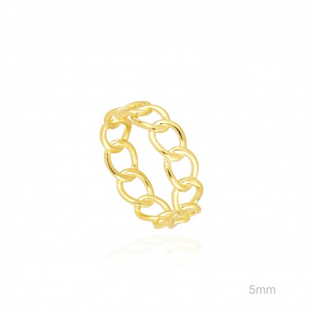 Anillo Dorado Eslabones