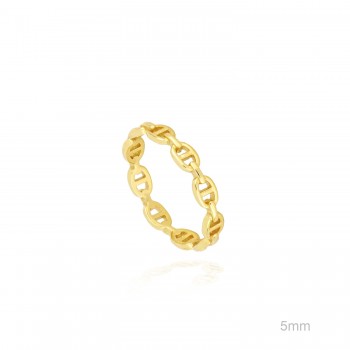 Anillo Dorado Eslabón Gucci