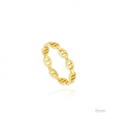 Anillo Dorado Eslabón Gucci