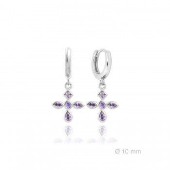 Silver Earrings with Cubir...