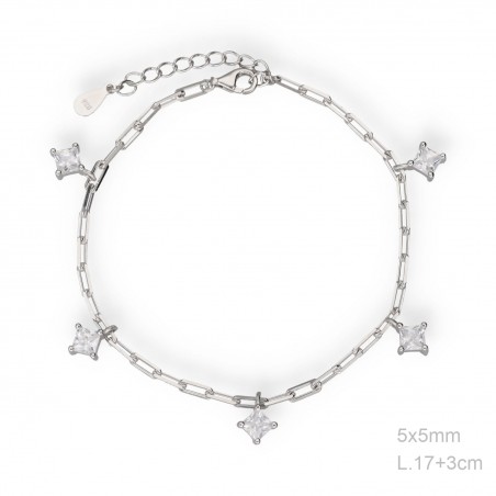 Pulsera Eslabones 5 Circ Cuadrada