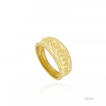 Anillo Dorado Fila Bolitas