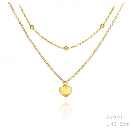 Gargantilla Bolitas Dorada Corazón