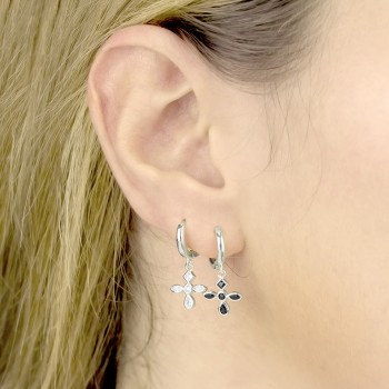 Silver Earrings with Cubir... 2