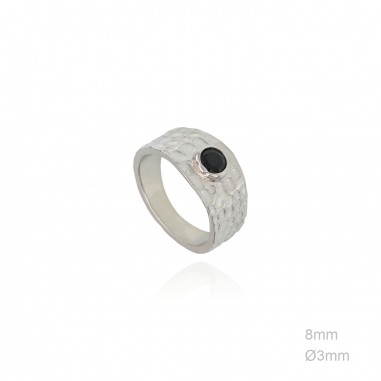 Anillo Ancho Bolitas Circ Negra