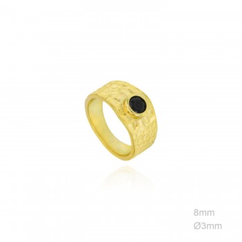 Anillo Dorado Ancho Bolitas...