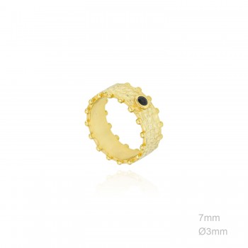 Anillo Dorado Ancho Bolitas...