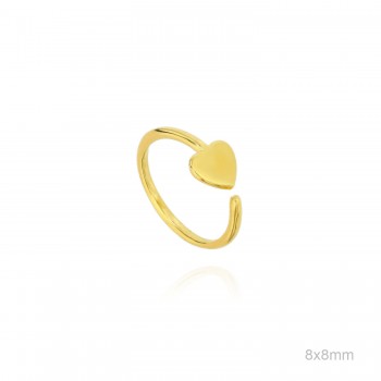 Anillo Dorado Corazón Liso