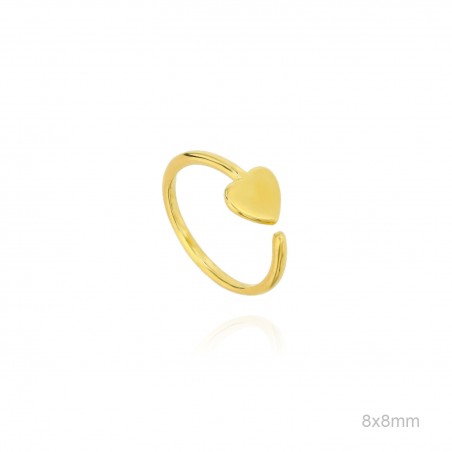 Anillo Dorado Corazón Liso