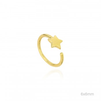 Anillo Dorado Estrella Liso