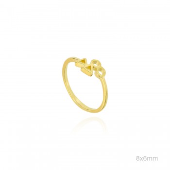 Anillo Dorado Triangulos...