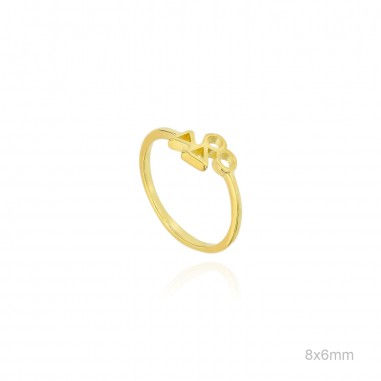 Anillo Dorado Triangulos Círculos