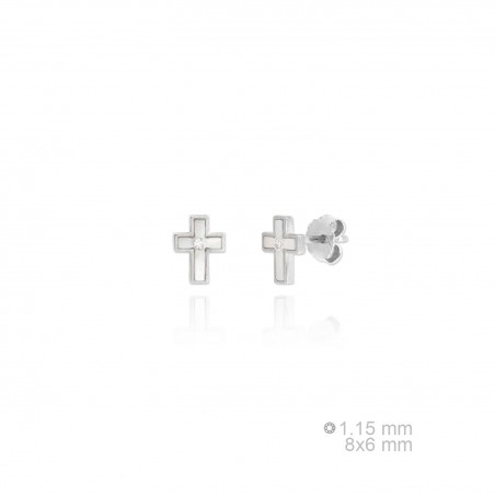 Pendientes de Plata de Ley con zirconita y nácar