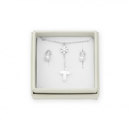 Argent Sterlin Pack - Boucles d'oreilles et tour de cou