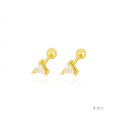 Pendiente Piercing Dorado Mini Triangulo