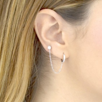 Silver Earrings with Cubir... 2