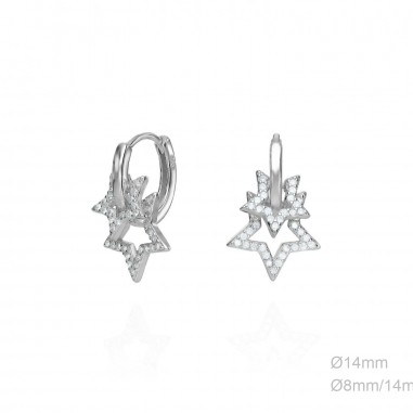 Pendientes Aro Estrellas Circ