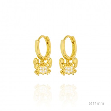 Pendientes Aro Dorado Cangrejo Circ 