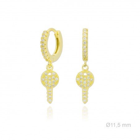 Brincos de Prata Esterlina com zircônia