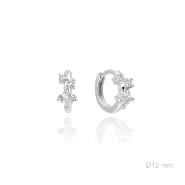 Brincos de Prata Esterlina com zircônia