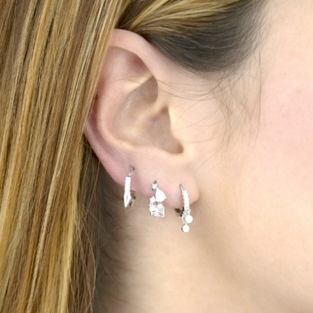 Silver earrings with cubic zirconium