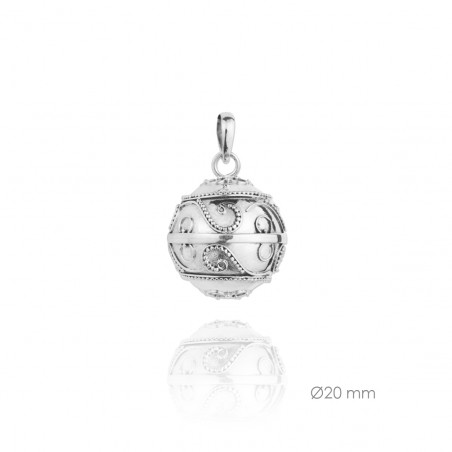 Llamador de Ángel de Plata de Ley 20mm