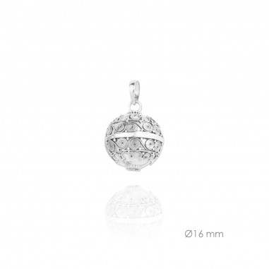 Llamador de Ángel de Plata de Ley 16mm