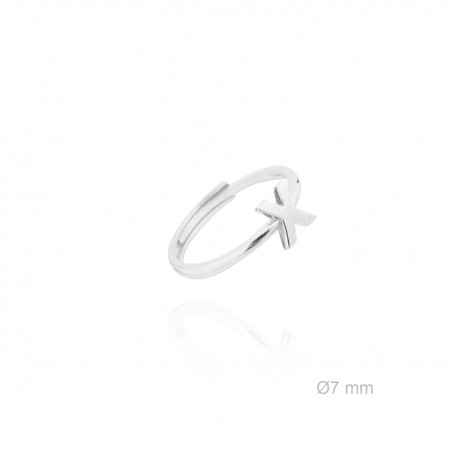 Anillo de Plata de Ley | Letra X