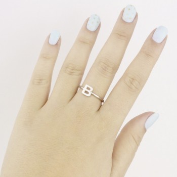 Bague en Argent | Lettre B 2