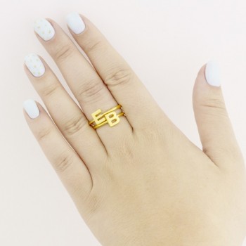 Silver ring | Letter B 2