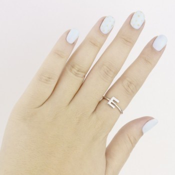 Silver ring | Letter E 2