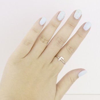 Bague en Argent | Lettre F 2