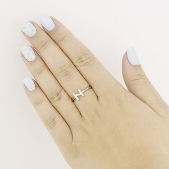 Silver ring | Letter H 2
