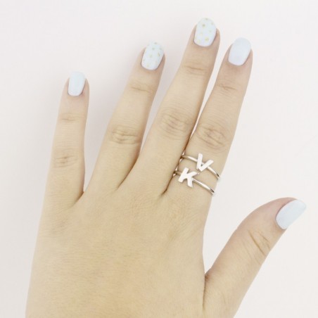 Bague en Argent | Lettre K