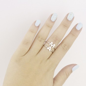 Bague en Argent | Lettre M 2