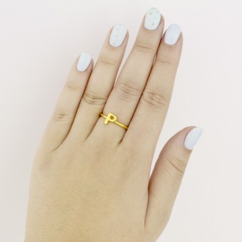 Silver ring | Letter P 2