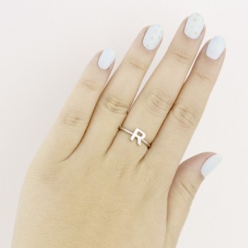 Bague en Argent | Lettre R 2