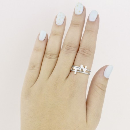 Bague en Argent | Lettre T