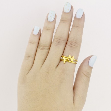 Bague en Argent | Lettre T