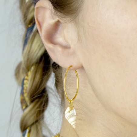Aros 25mm Caracola Estrella Dorados