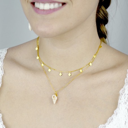 Silver Necklaces with Mother of Pearl 