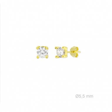 Pendientes de Plata de Ley y circonita de 5.5mm