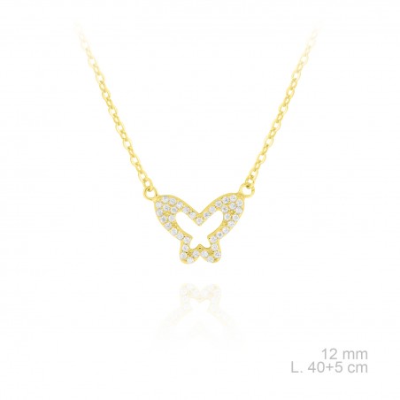 Gargantilha em Prata Esterlina e Zircões (Madrepérola)