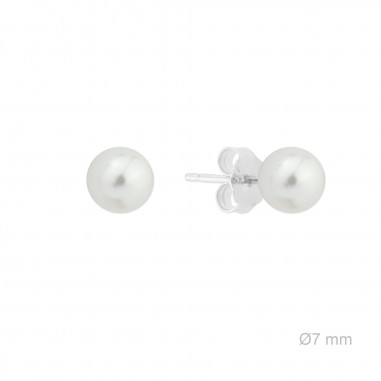 Pendientes Perla Sintética 7mm