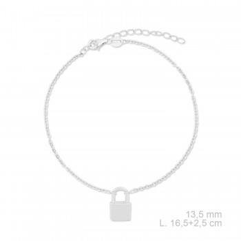 Pulsera Plata Candado liso