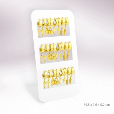 Display - 12 Stainless steel earrings