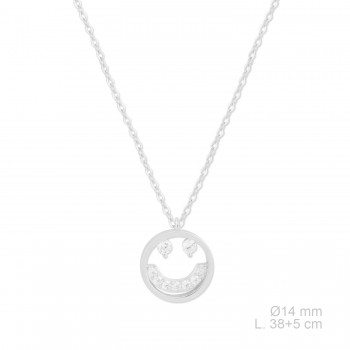 Silver necklace with cubic...