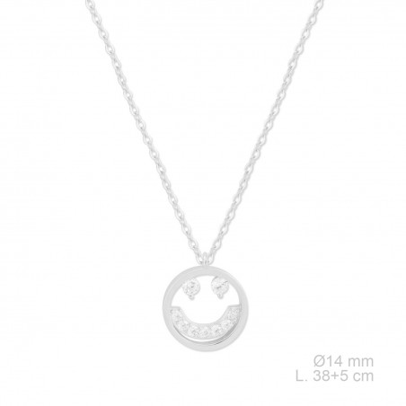Silver necklace with cubic zirconium