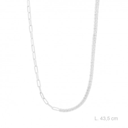 Gargantilha em Prata Esterlina com zircônia