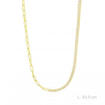 Silver necklace with cubic...